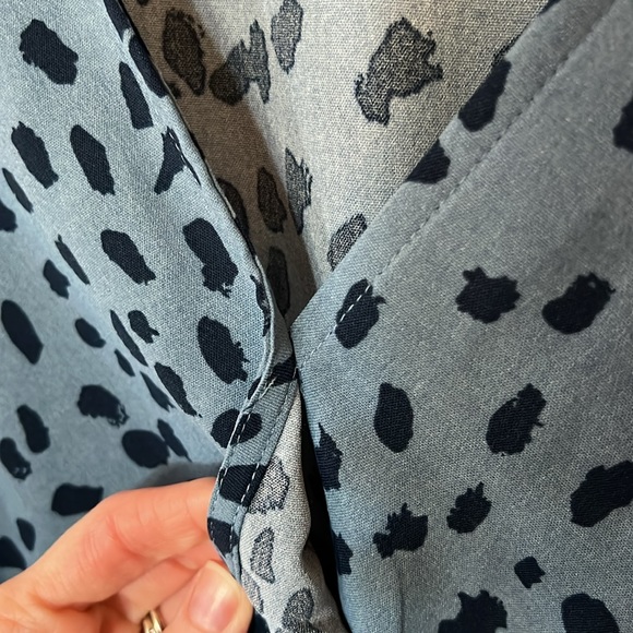 Boho Long-sleeved Maxi Dress- blue leopard print - Picture 8 of 11